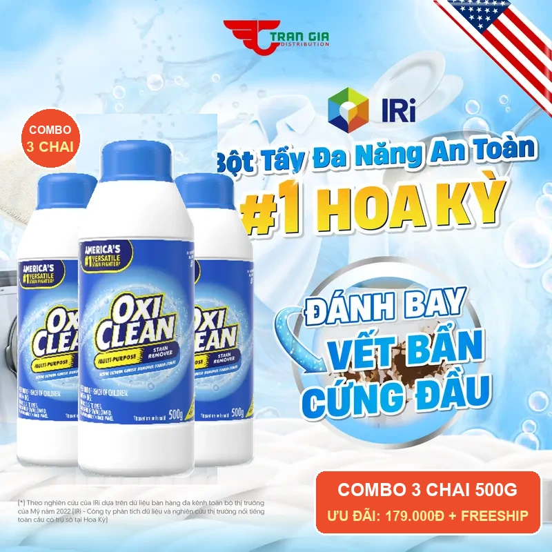 Combo 3 Chai 500g OxiClean Ưu Đãi 179K
