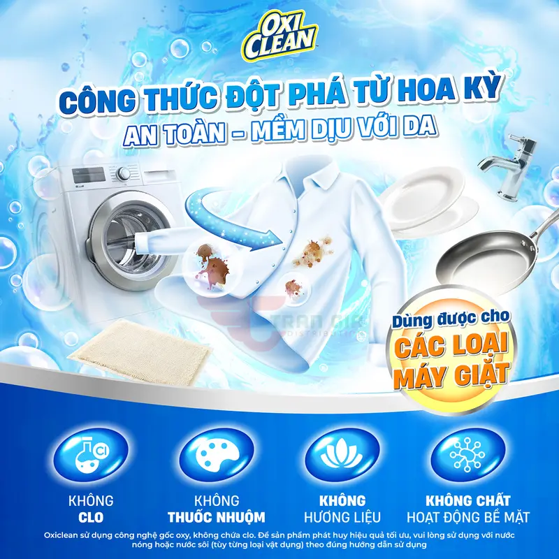 Bảng hướng dẫn định lượng tỷ lệ pha OxiClean